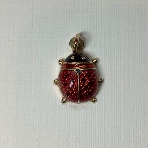 14k gold enamel Lady Bug pendant charm.  1.2 gram
